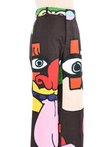Walter Van Beirendonck Art Printed Flared Trousers Bottom arcadeshops.com