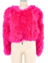 Pink Marabou Cropped Jacket Jacket arcadeshops.com
