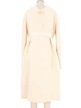 2006 Alexander McQueen Textured Ivory Fur Trim Coat Outerwear arcadeshops.com