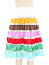 2020 Prada Multicolor Silk Skirt Bottom arcadeshops.com