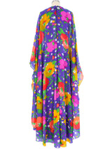 1970s Lilli Diamond Floral Chiffon Caftan Dress arcadeshops.com