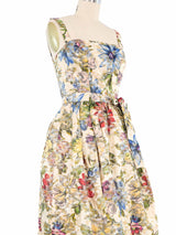 1950s Metallic Floral Fit And Flare Dress Dress arcadeshops.com