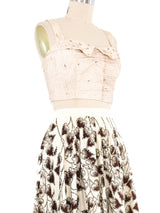 1950s Sequined Crop Top And Circle Skirt Ensemble Suit arcadeshops.com