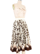 1950s Sequined Crop Top And Circle Skirt Ensemble Suit arcadeshops.com