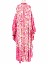 1970s Mexican Magenta Printed Caftan Dress arcadeshops.com