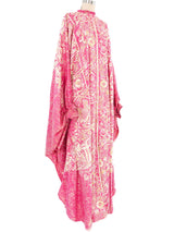 1970s Mexican Magenta Printed Caftan Dress arcadeshops.com