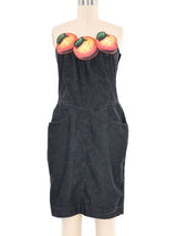 Moschino Oranges Applique Denim Dress Dress arcadeshops.com