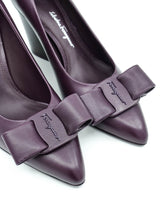 Salvatore Ferragamo Viva Plum Pumps, 7 Accessory arcadeshops.com