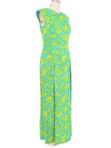 1960s Neon Psychedelic Split Maxi Dress Dress arcadeshops.com