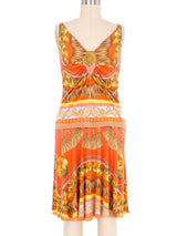 2000s Versace Tassel Print Skirt Ensemble Suit arcadeshops.com