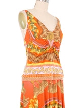 2000s Versace Tassel Print Skirt Ensemble Suit arcadeshops.com