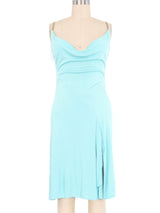 Gianni Versace Baby Blue Cowl Neck Dress Dress arcadeshops.com