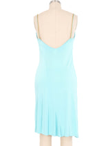 Gianni Versace Baby Blue Cowl Neck Dress Dress arcadeshops.com