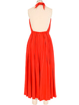 Donna Karan Red Jersey Silk Halter Dress Dress arcadeshops.com