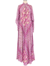 Purple Block Printed Indian Caftan Dress arcadeshops.com