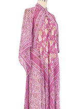 Purple Block Printed Indian Caftan Dress arcadeshops.com
