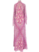 Purple Block Printed Indian Caftan Dress arcadeshops.com