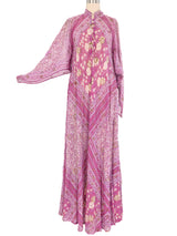 Purple Block Printed Indian Caftan Dress arcadeshops.com