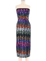 1970s Lilli Diamond Prismatic Sequined Gown Ensemble Dress arcadeshops.com