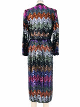 1970s Lilli Diamond Prismatic Sequined Gown Ensemble Dress arcadeshops.com