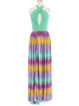 1970s Missoni Ombre Halter Gown Dress arcadeshops.com