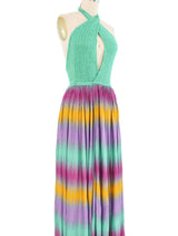 1970s Missoni Ombre Halter Gown Dress arcadeshops.com