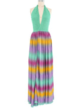 1970s Missoni Ombre Halter Gown Dress arcadeshops.com