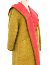1960s Bonnie Cashin Chartreuse And Hot Pink Reversible Boucle Coat Outerwear arcadeshops.com