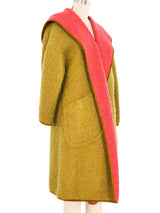 1960s Bonnie Cashin Chartreuse And Hot Pink Reversible Boucle Coat Outerwear arcadeshops.com