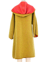 1960s Bonnie Cashin Chartreuse And Hot Pink Reversible Boucle Coat Outerwear arcadeshops.com