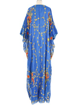 Profils du Monde Blue Embellished Silk Caftan Dress arcadeshops.com