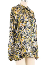 1980s Gucci Silk Chain And Tassel Print Blouse Top arcadeshops.com