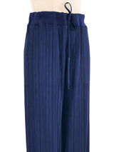 Issey Miyake Pleats Please Navy Joggers Bottom arcadeshops.com