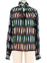 1980s Metallic Rainbow Blouse Top arcadeshops.com