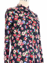 1970s Christan Dior Floral Button Up Blouse Top arcadeshops.com