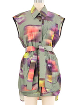 Dries Van Noten Taffeta Watercolor Tunic Top arcadeshops.com