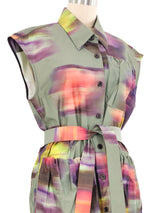 Dries Van Noten Taffeta Watercolor Tunic Top arcadeshops.com