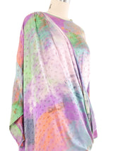 1980s Emanuel Ungaro Silk Watercolor Draped Dress Dress arcadeshops.com