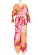 1970s Holly's Harp Floral Cotton Lounge Ensemble Suit arcadeshops.com