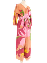 1970s Holly's Harp Floral Cotton Lounge Ensemble Suit arcadeshops.com