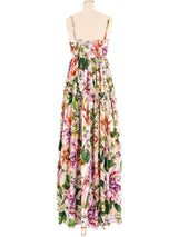 Dolce And Gabbana Cotton Floral Maxi Dress Dress arcadeshops.com