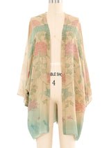 1920s Floral Silk Chiffon Kimono Jacket arcadeshops.com
