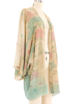 1920s Floral Silk Chiffon Kimono Jacket arcadeshops.com
