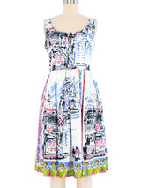 2004 Prada Postcard Print Sundress Dress arcadeshops.com