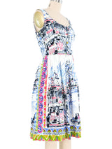 2004 Prada Postcard Print Sundress Dress arcadeshops.com