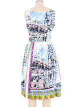 2004 Prada Postcard Print Sundress Dress arcadeshops.com