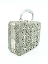 1960s Silver Crochet Box Bag Accessory arcadeshops.com
