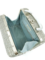 1960s Silver Crochet Box Bag Accessory arcadeshops.com