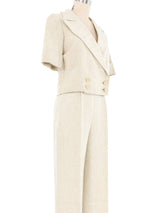 French Linen Wide Leg Pant Suit Suit arcadeshops.com