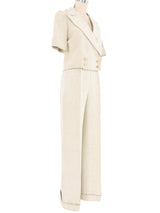 French Linen Wide Leg Pant Suit Suit arcadeshops.com